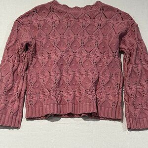 INC International Concepts Rose Pink Sweater 3D Eco Friendly Cable knit Size XL‎